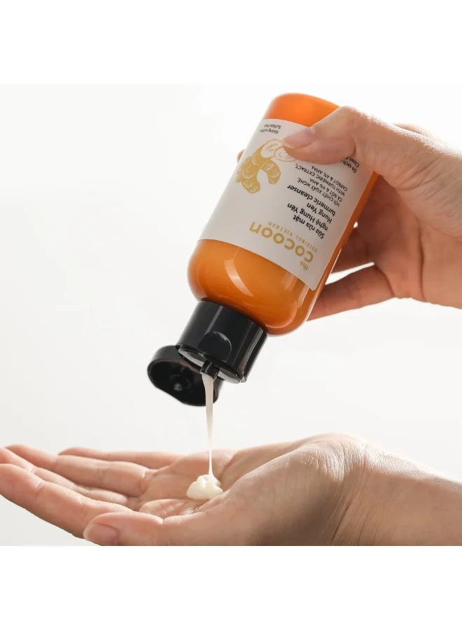 The Cocoon Original Vietnam  Hung Yen Turmeric Cleanser 140ml Brightening Turmeric Face Wash with AHA 4% Gentle Exfoliating Facial Cleanser for Dark Spots Glow Oil Control Hydrating Deep Cleansing Face Wash  | Best Price UAE